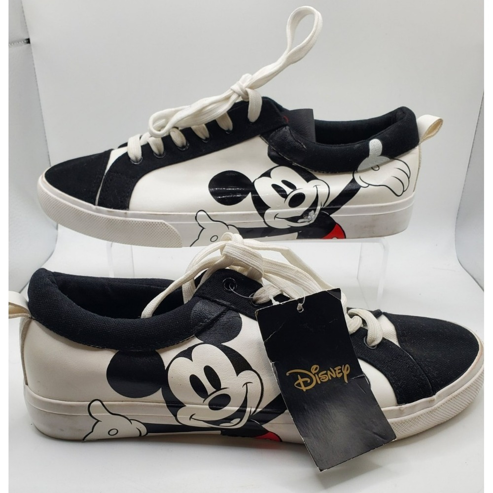 Disney Mickey Mouse Women's Sneakers Size 10 Black/‎ White Lace Up Shoes NWT